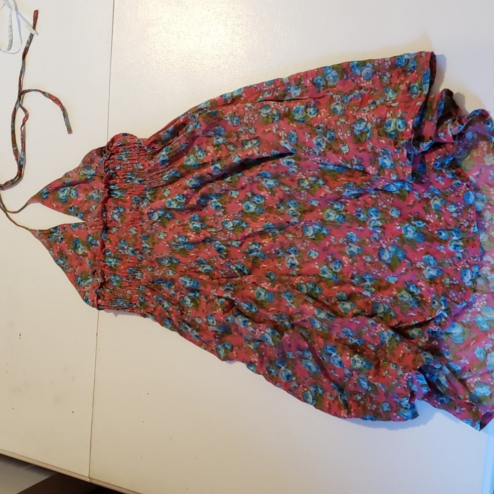 Cotton halter dress - Size S/M - Floral